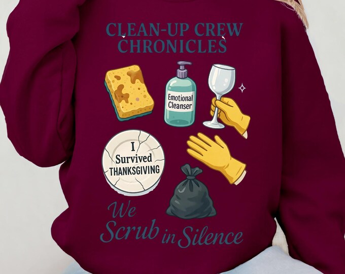 Cleanup Crew Chronicles Sweatshirt: Funny Quarantine Gift for Cleaners, Unisex Casual Humor Apparel