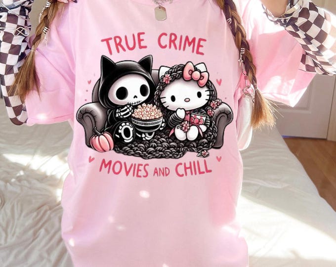 Parody True Crime Enthusiast T-Shirt: Cozy Movie Night Apparel for Horror Fans, Halloween Costume