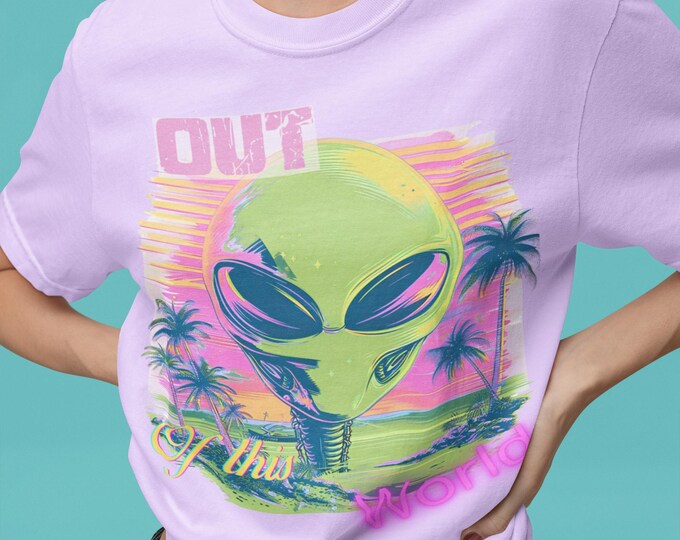 Parody Out of This World Alien T-Shirt, Retro Graphic Tee, Summer Style Top, Casual Wear, Unisex Gift Idea, Sci-Fi Apparel