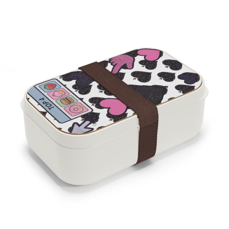 Heart Bento Box for Kids: Eco-Friendly Lunch Container with Bamboo Lid image 3