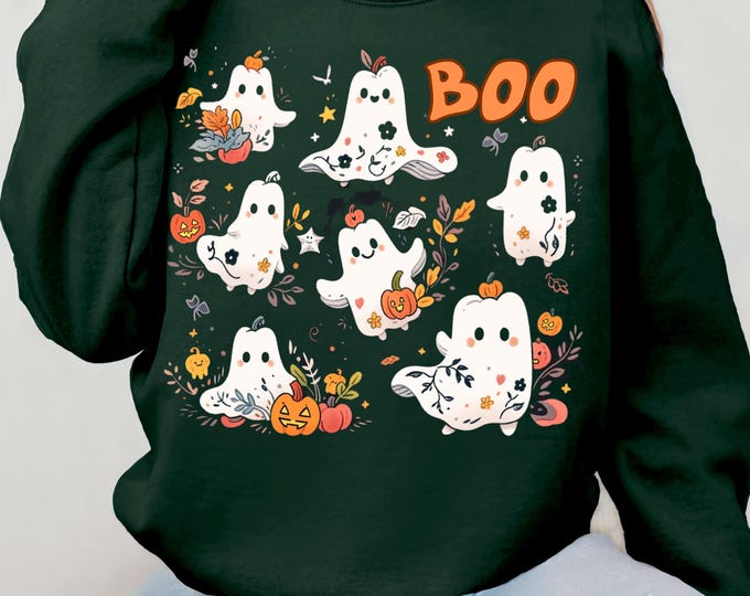 Parody Spooky Boo Ghost Halloween Crewneck Sweatshirt - Unisex Fall Fashion for Cozy Autumn Parties