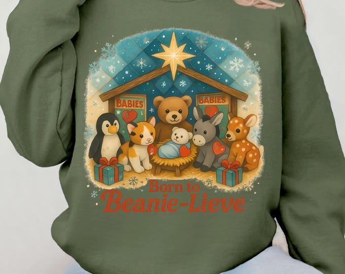 Retro Stuffed Animal Christmas Sweatshirt: Nostalgic Holiday Crewneck