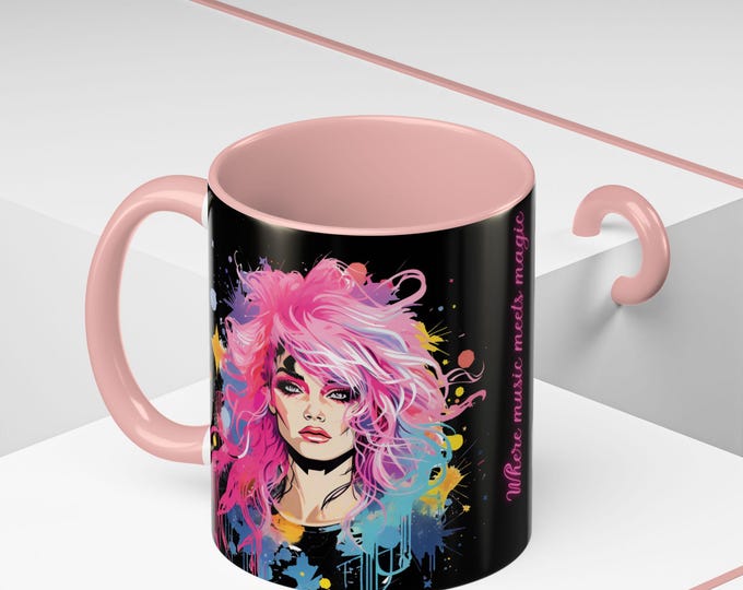 Parody Vibrant Accent Coffee Mug | Music & Art Inspired Gift, Colorful Ceramic Cup, Artist's Mug, Café Decor, Unique Coffee Lover's Present