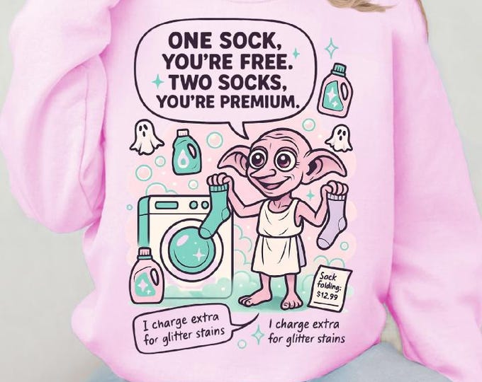 Magical House Elf Laundry Parody Sweatshirt - Wizard School Fan Gift, Unisex Jumper