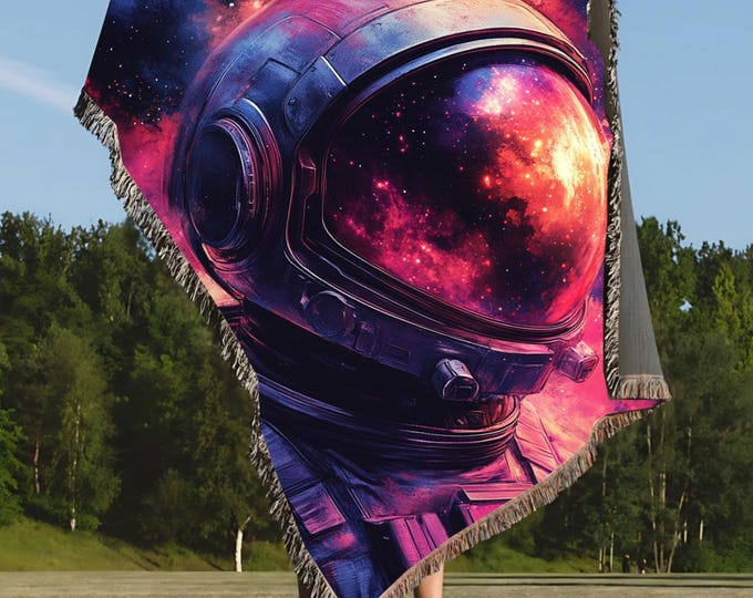 Cosmic Parody Woven Blanket: Starry Space Tapestry Throw for Astronomy Lovers & Celestial Decor