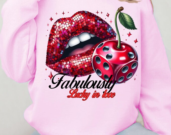 Lucky in Love Crewneck Sweatshirt: Valentine's Day Unisex Apparel