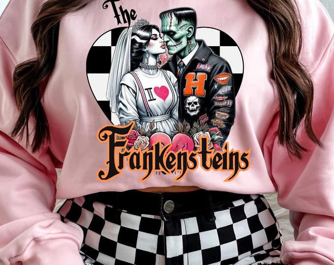 Parody Frankenstein's Love Crewneck: Horror Valentine Gothic Sweatshirt for Spooky Romance Fans