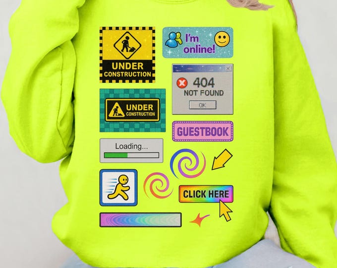 Retro Online Vibes Crewneck Sweatshirt: Geeky Tech Lover Fashion