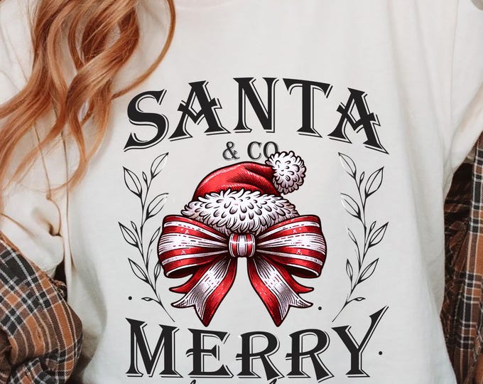 Parody Personalized Santa Coquette Christmas Bow T-Shirt: Festive Holiday Pullover Sweater Gift