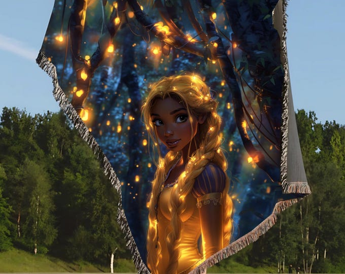 Personalizable Woven Blanket, Powers Glow and Shine, Black Princess, Magical Throw Blanket, Princess Vibes, Unique Gift for Her,  Blanket,