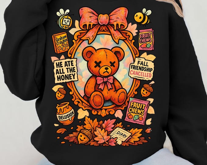 Cozy Bear Crewneck Sweatshirt: Fun Fall Fashion