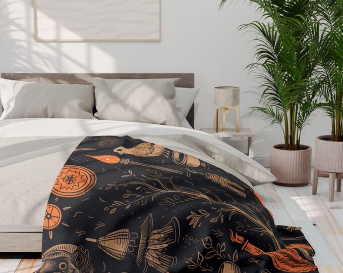 Arctic Fleece Blanket: Parody Vintage-Inspired Throw for Nature Lovers