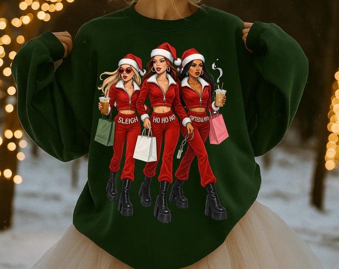Festive Parody Crewneck: Holiday Chic Sweatshirt for Christmas Parties & Winter Fashion