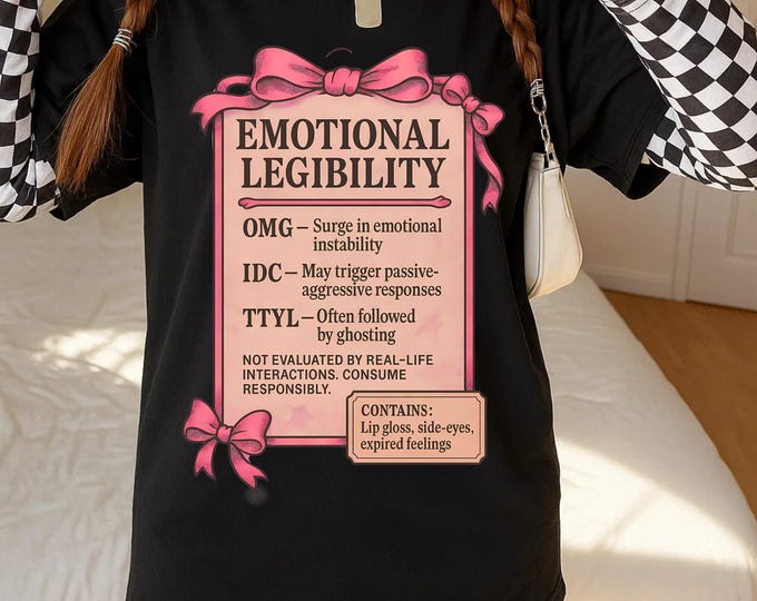 Emotional Legibility Graphic Tee: Unique Unisex Cotton Shirt for Casual Wear, Expressive Statement Gift