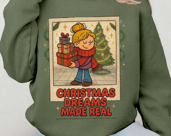 Festive Christmas Dreams Sweatshirt: Cozy Holiday Crewneck for Unisex Winter Fashion Gift