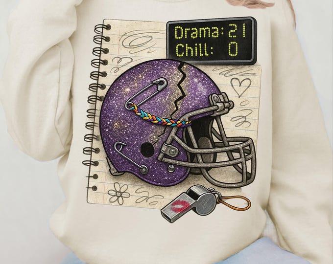 Football Vibes Parody Crewneck - Cozy Game Day Sweatshirt with Helmet Design for Sports Fans