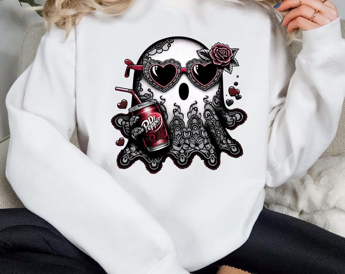 Parody Customizable Goth Dr Pepper Skull Sweatshirt - Trendy Streetwear Unisex Crew Neck Clothing