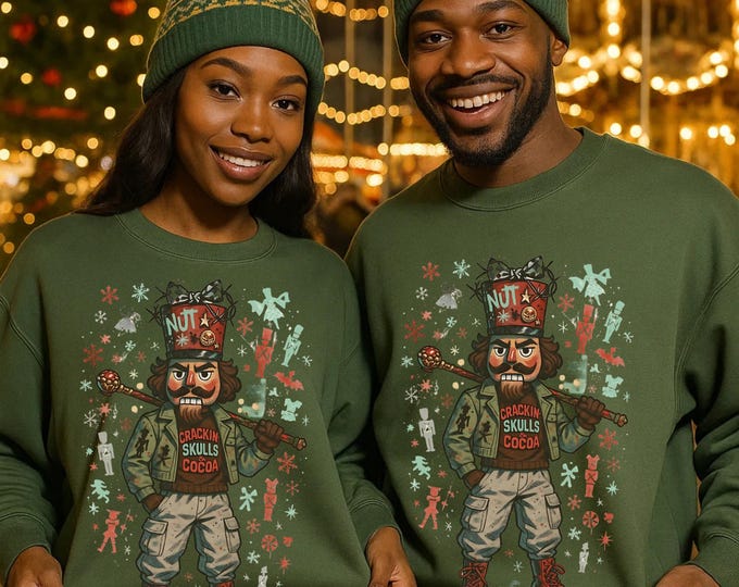 Festive Nutcracker Parody Sweatshirt: Unisex Streetstyle Holiday Jumper for Christmas & Winter