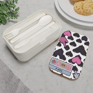 Heart Bento Box for Kids: Eco-Friendly Lunch Container with Bamboo Lid image 4