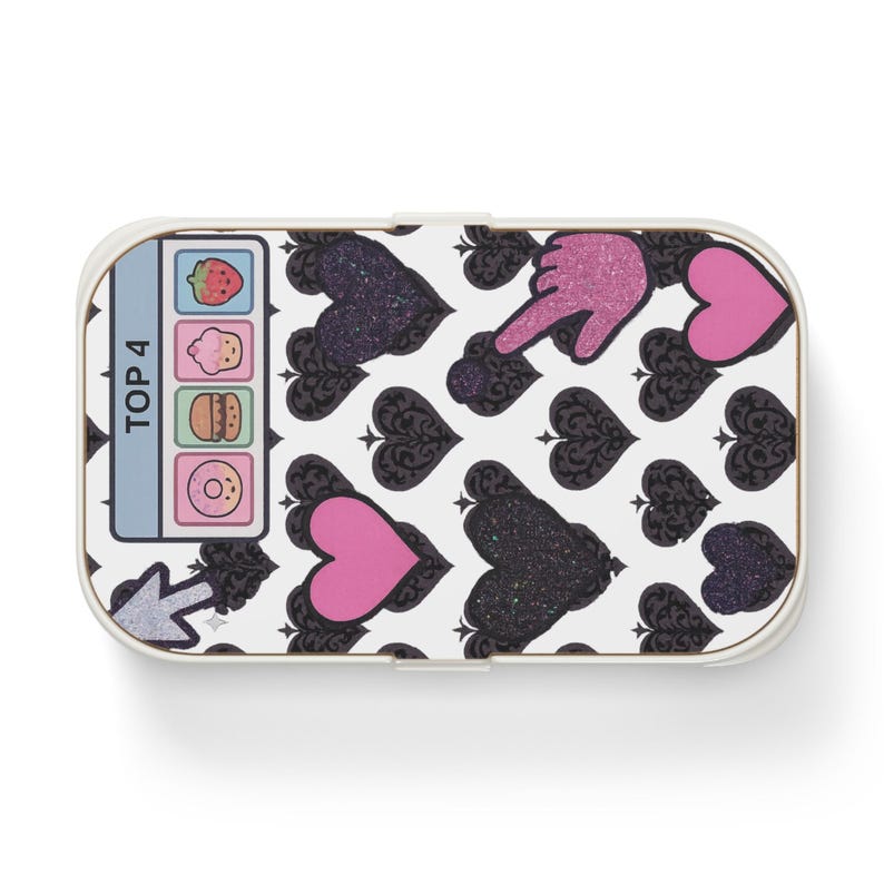 Heart Bento Box for Kids: Eco-Friendly Lunch Container with Bamboo Lid image 2