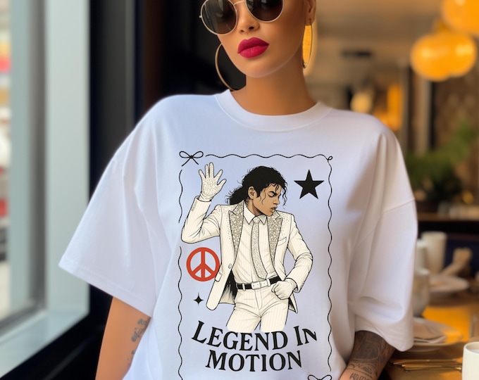 Parody Legend in Motion Peace Sign Tee: Unisex Graphic Statement Shirt for Music Lovers & Casual Wear