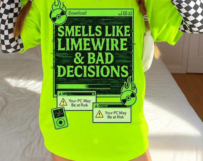 Nostalgic Limewire Humor Tee: Retro Music Lovers Unisex Cotton Shirt - Funny Pop Culture Gift