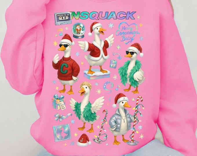 Nostalgic nsquack parody Christmas Sweatshirt: Unisex Y2K Holiday Hoodie, Retro Pop Music Fan Pullover