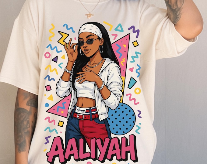 Parody 90s Aaliyah Parody Bootleg Tee: Vintage Hip Hop Streetwear Graphic Unisex Shirt for Music Lovers