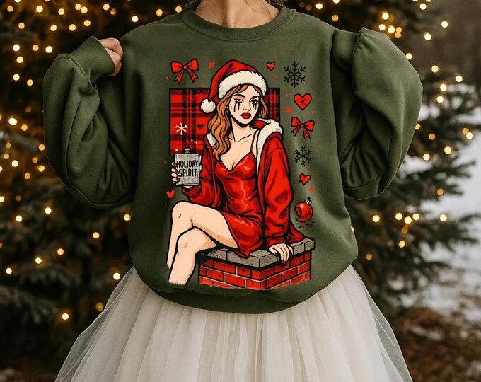 Funny Holiday Crewneck: Festive Parody Christmas Sweatshirt for Cozy Winter Cheer
