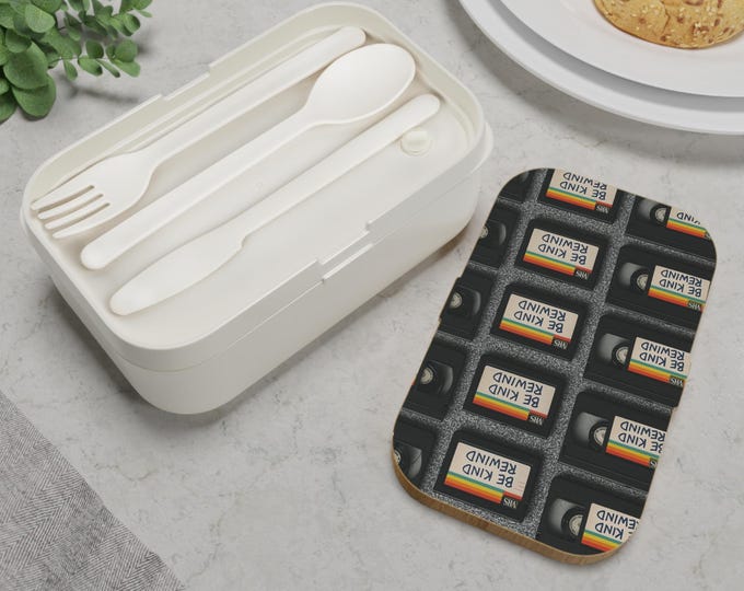 Parody Retro Video Cassette Bento Lunch Box, Unique Lunch Container, Be Kind Rewind Design, Fun School Lunch, Vintage Gift for Movie Lovers