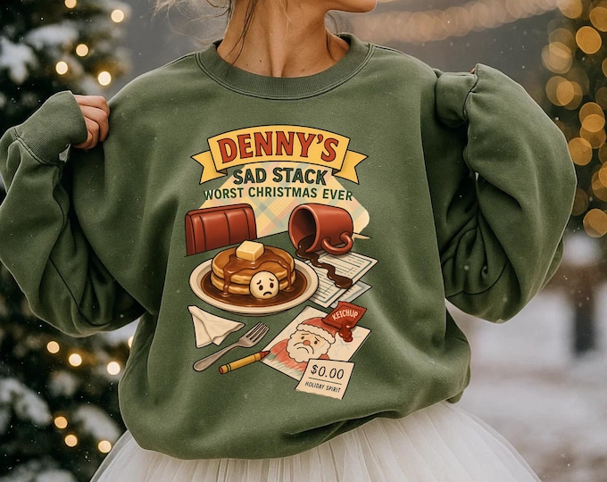 Festive Holiday Movie Parody Sweatshirt: Santa & Burnt Turkey Design, Funny Unisex Xmas Jumper Gift