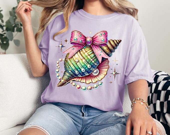 Parody Beachy Coquette Seashell Summer T-Shirt: Coastal Chic Fashion for Ocean Lovers