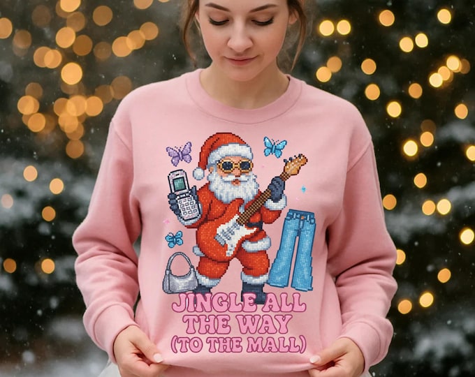 Festive Santa Crewneck: Jingle All the Way Holiday Sweatshirt - Cozy Christmas Gift for Men & Women