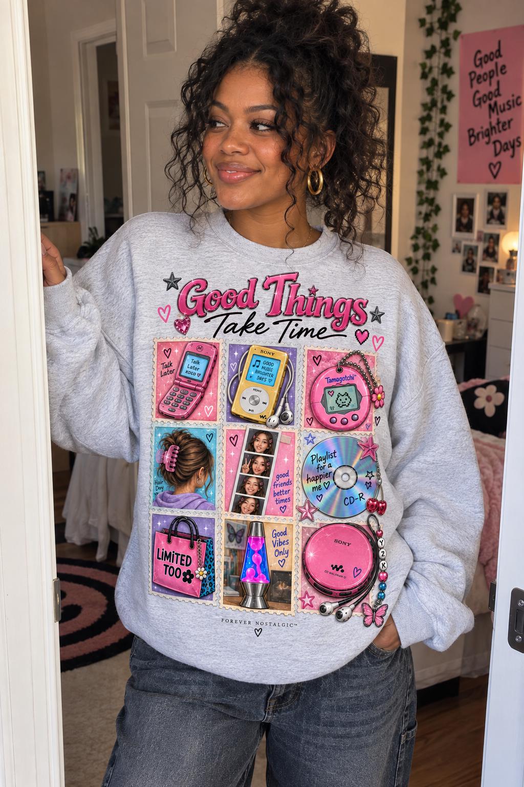 Y2K Tech Icons Crewneck Sweatshirt | Retro 2000s Graphic - Etsy