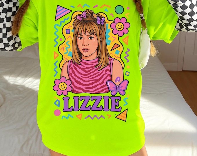 Parody Lizzie Retro Graphic Tee: Vintage-Inspired 90s Nostalgia Shirt for Casual Wear and Festivals