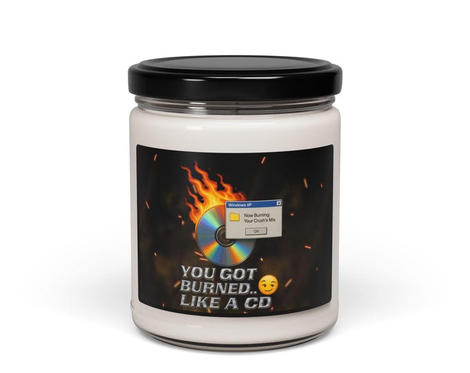 Burned CD Scented Candle: Unique Music Lover Gift, Cozy Home Decor, Fun Relaxation Atmosphere