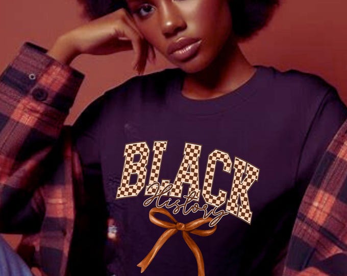 Parody Black History Checkerboard Tee: Chocolate College Font African American Ethnic Graphic Unisex Cotton Shirt