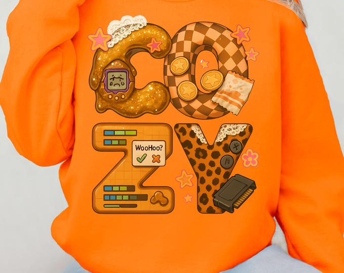 Y2K Thanksgiving Retro Gamer Crewneck Sweatshirt: Vintage 90s Style Fall Fashion Turkey Day Outfit