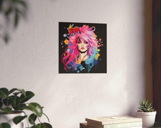 Parody Vibrant Jem-Inspired Matte Vertical Poster: 80s Retro Pop Art Decor for Music Lovers