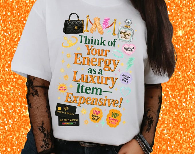 Empowering Unisex Heavy Cotton Tee, Positive Energy Shirt, Inspirational Graphic Tee, Motivational Quote T-Shirt, Self Care Top