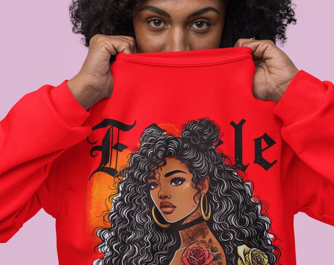 Parody Personalized African American Belle Sweatshirt: Tattooed Princess, Afrocentric Beauty, Cultural Gift