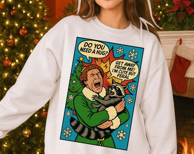 Quirky Holiday Crewneck: Do You Need a Hug? Unisex Christmas Sweatshirt for Festive Gatherings