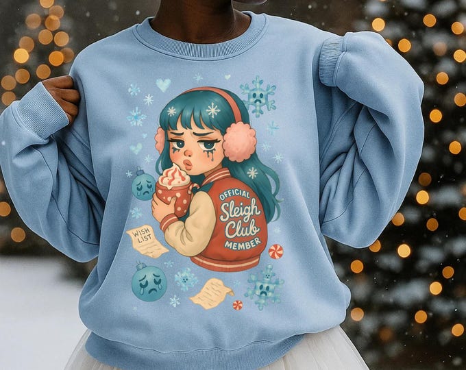 Sleigh Club Member Parody Holiday Sweatshirt: Festive Unisex Crewneck for Merry Christmas Moments