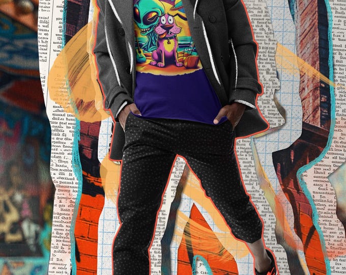 Cosmic Canine Adventure: Alien Dog Graphic Tee for Pet Lovers and Space Enthusiasts