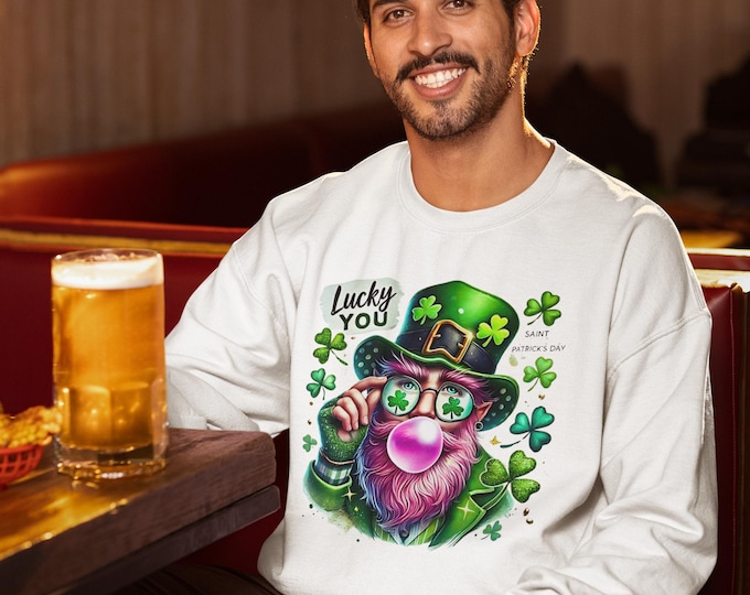 Funny Leprechaun Bubble Gum St Patrick's Day Sweatshirt