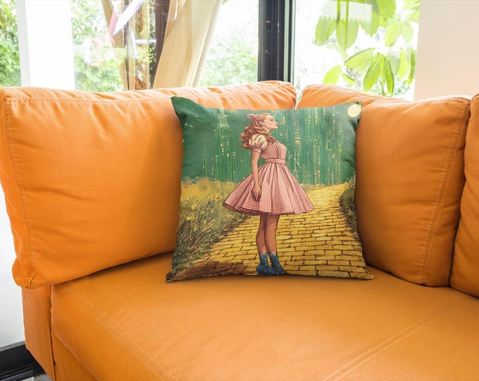 Customizable Dorothy Throw Pillow: Wizard of Oz Themed Nursery Decor, Kids Room Accent Cushion
