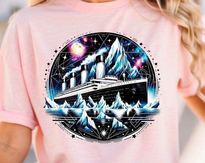 Parody Personalizable Cosmic Galaxy Titanic tshirt, Space Gift, Nebula Present, Astronomy Clothing, Celestial Jumper