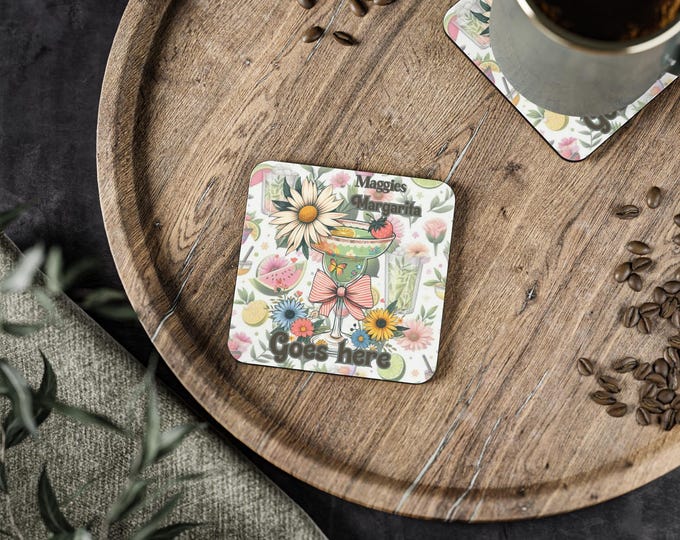 Parody Personalized Margarita Coasters: Custom Tropical Bar Decor for Weddings, Parties & Housewarming Gifts