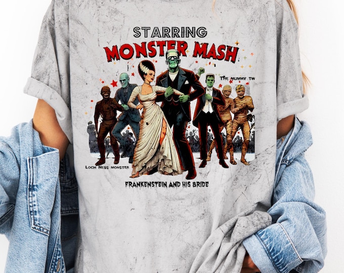 Parody Personalizable Frankenstein & Bride Halloween Shirt - Perfect Monster Mash Gift Tee.perfect daily choice for any casual occasion.