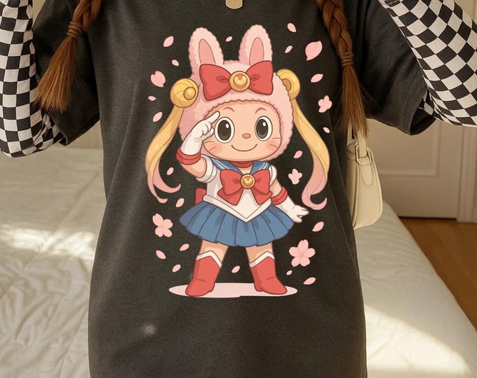 Kawaii Bunny Graphic Tee: Cute Animal Character T-Shirt for Kids, Teens & Anime Lovers